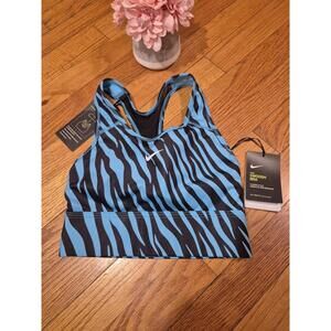 Nike Zebra Swoosh Sports Bra XS, Dri-FIT, Med support, Wireless,NWT,Athleisure